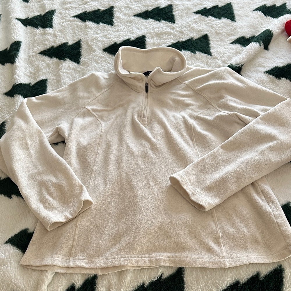 Lands' End Women's Cream Fleece Turtleneck fleece